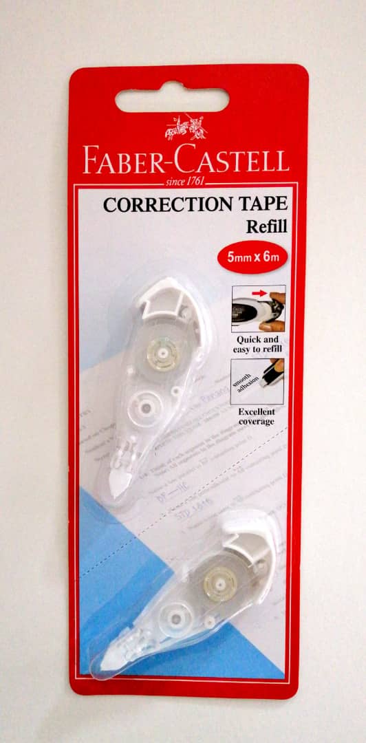 fluweel Gemengd Classificeren FABER-CASTELL CORRECTION TAPE REFILL BLISTERCARD OF 2 (5MM X 6M) #169103 -  No.1 Online Bookstore & Revision Book Supplier Malaysia