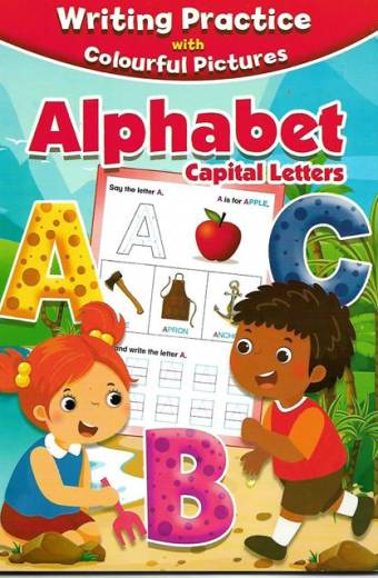 WRITING PRACTICE WITH COLOURFUL PICTURES - ALPHABET CAPITAL LETTERS