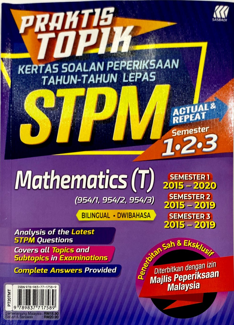 Buku Kerja Buku Latihan Praktis Topik Ksptl Stpm Semester 1 2 3 Mathematics T No 1 Online Bookstore Revision Book Supplier Malaysia