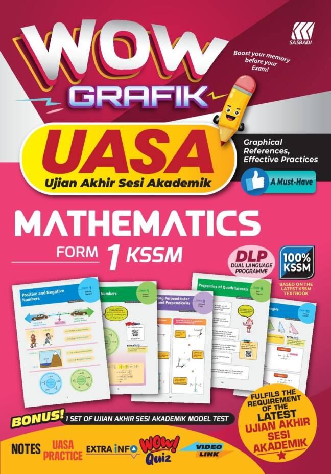 BUKU KERJA / LATIHAN 2023 WOW GRAFIK UASA KSSM MATHEMATICS FORM 1 - No ...