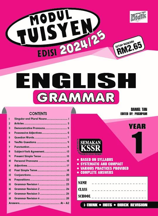 2024 / 2025 BUKU LATIHAN / KERJA MODUL TUISYEN BAHASA INGGERIS YEAR 1 ...