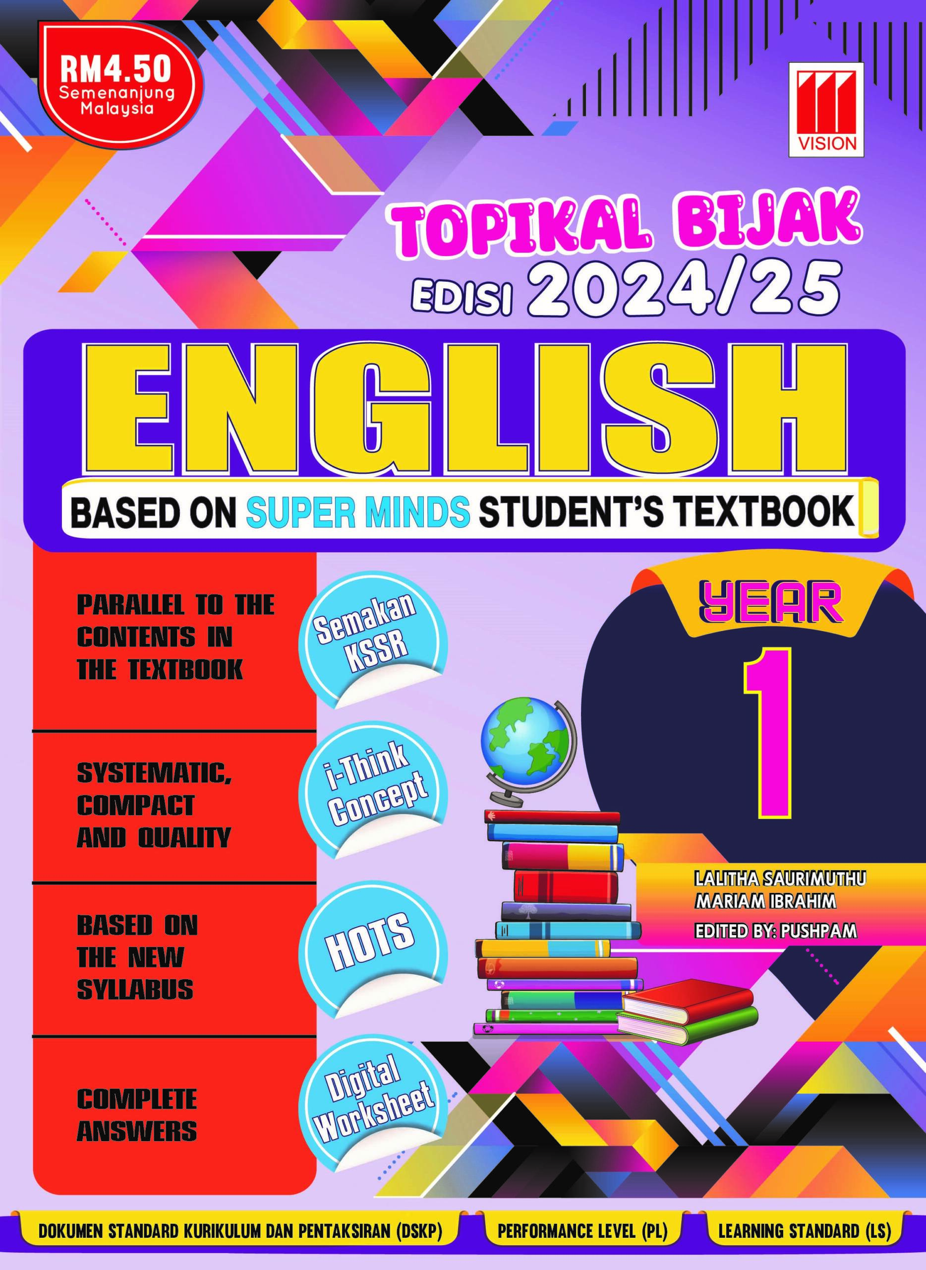 2024 / 2025 BUKU LATIHAN / KERJA TOPIKAL BIJAK ENGLISH YEAR 1 - No.1 ...