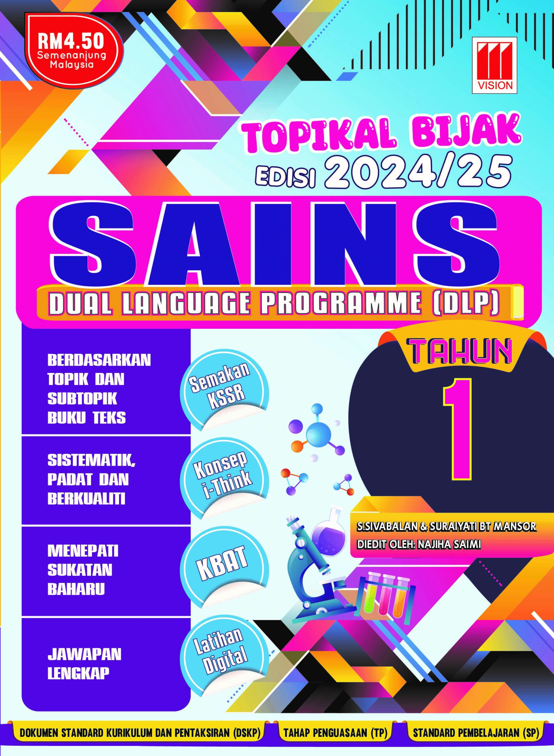 2024 / 2025 BUKU LATIHAN / KERJA TOPIKAL BIJAK SAINS TAHUN 1 - No.1 ...