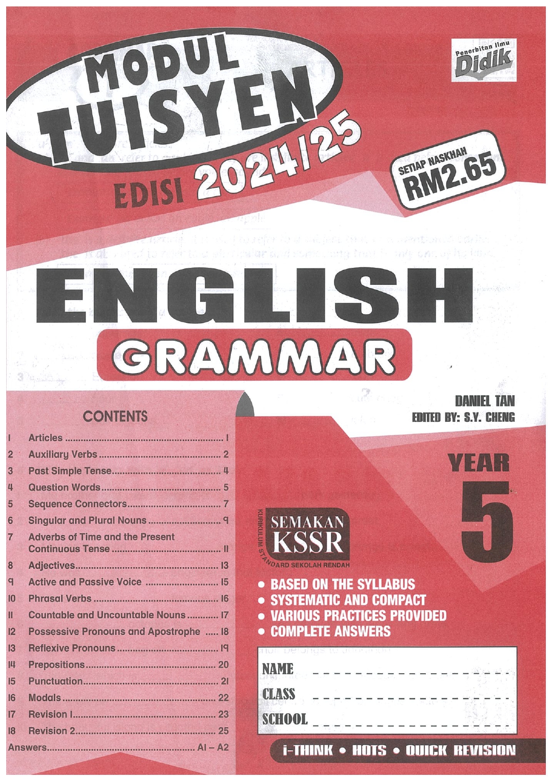 2024/25 BUKU KERJA /LATIHAN MODUL TUISYEN BAHASA INGGERIS YEAR 5 ...